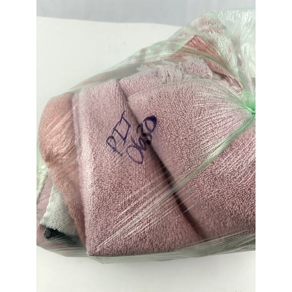 VTG 6x Cotton Blend Towel Soft Pink Red Floral Bath Hand Towels Reversible - Picture 1 of 9